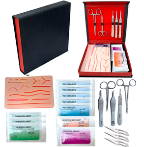 Meilleur kit de suture pour étudiants en médecine et en soins infirmiers Ensemble de formation à la suture chirurgicale Kit complet de formation à la suture avec coussinet en silicone CE - Product Image 1