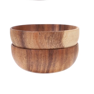 Offre Spéciale dernier bol en bois fabriqué en inde vaisselle de table bol en bois d'acacia emballage d'une seule pièce bon prix bol de nourriture de forme ronde - Product Image 1