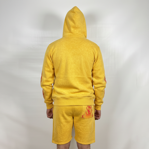 100%Cotton Running Printed Long Sleeves <b>Hoodie</b> <b>And</b> <b>Short</b> <b>Set</b> Custom Logo <b>Men</b> Sportswear Hoodies <b>Short</b> <b>Sets</b> - Product Image 6