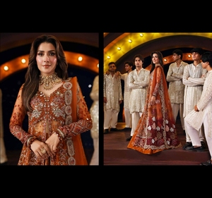 2025 nureh ชุดเดรสผ้าชีฟอง4ชิ้นตกแต่งและปักลายหรูหราพร้อมชุด dupatta pakistani salwar kameez - Product Image 1