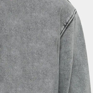 2025 bonne vente décontracté tricot Polyester mélangé à capuche automne hiver veste motif géométrique Applique détail léger extensible solide - Product Image 6