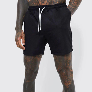 <b>Men's</b> High Quality 100% Cotton Casual Mid <b>Elastic</b> <b>Waist</b> <b>Short</b> <b>Shorts</b> Slightly Stretchable Solid Pattern - Product Image 1