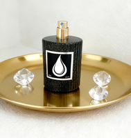 Bouteille vide de parfum de luxe en verre bleu rose clair personnalisé de 100ml