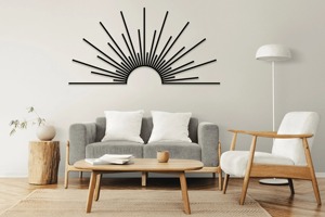 Arte de Pared de Metal Negro Antiguo, Escultura de Hierro Hecha a Mano, Decoración Elegante para Colgar en la Pared de la Sala de Estar, Dormitorio u Oficina - Product Image 3