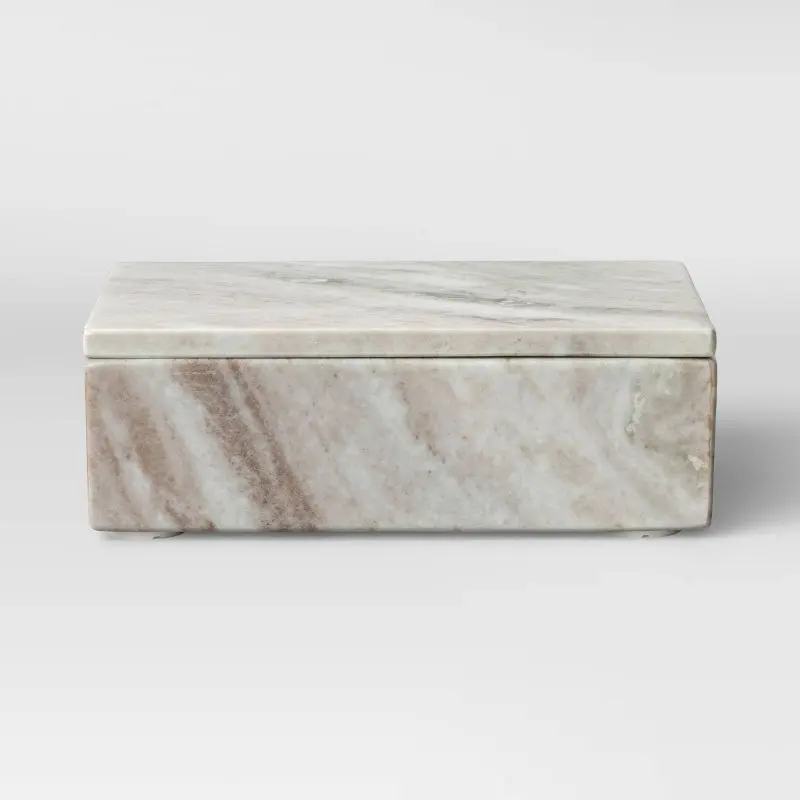 Offre Spéciale boîte à bijoux en marbre couleur blanc cassé nouvelle boîte en marbre au design créatif pour mariage fête d'anniversaire boîte d'emballage cadeau