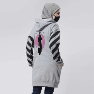 Sweatshirts à capuche islamiques modestes pour l'hiver, grandes tailles, vêtements de sport musulmans pour femmes, 100% coton, poches cargo sur le devant - Product Image 4
