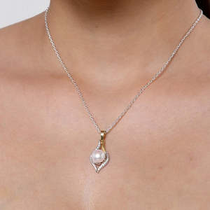 NOVAMART Fine 92.5 <b>Sterling</b> <b>Silver</b> Real <b>Pearl</b> Pendant with Chain Gift for Women and Girls <b>Necklaces</b> Product Category Wholesale E - Product Image 6