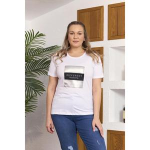 เสื้อยืดสีขาวไซส์ใหญ่สำหรับผู้ชาย RMG พร้อมลายพิมพ์ฟอยล์สุดหรู ผ้าคอตตอนผสมอีลาสเทนสวมใส่สบาย แขนสั้น สไตล์ลำลองสำหรับฤดูร้อน - Product Image 1