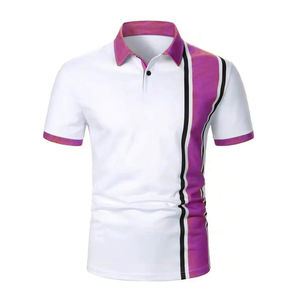 เสื้อโปโลผ้าฝ้ายสำหรับผู้ชายเสื้อโปโลผ้าคอตตอนถักสีตัดกันเสื้อโปโลแบบลำลองดีไซน์ล่าสุด2025 - Product Image 4