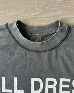 T-shirts vintage délavés à l'acide pour hommes coutures inversées personnalisées en détresse avec col épais bas ourlet Boxy 100% coton - Product Image 4