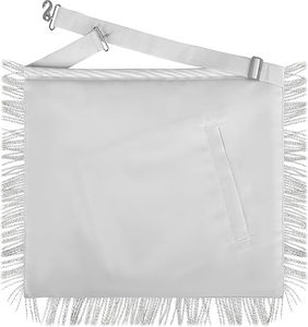 Mandil Masónico de la Logia Azul Maestra de California, Bordado, de Lujo, con Bordes Plateados Magnéticos, Flecos Plateados, Origen Importado - Product Image 5