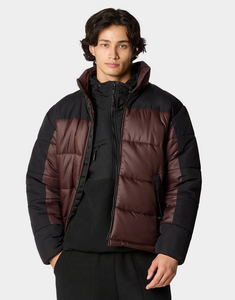 Veste d'hiver matelassée en nylon à blocs de couleur pour homme avec logo personnalisé en gros, coupe-vent, chaude, vêtements d'extérieur pour homme, veste gonflée - Product Image 3