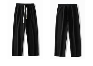 Pantalon de survêtement en coton brodé personnalisé pour hommes, pantalon de survêtement décontracté avec cordon de serrage pour hommes, pantalon de survêtement évasé baggy 2026 - Product Image 5