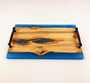 Plateaux en bois de résine de solution de restauration de service de nourriture et de fête de mariage personnalisés décoratifs à la mode pour la maison à vendre - Product Image 1