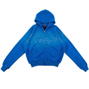 Pull polaire lavé Vintage High Street de haute qualité 100% coton sweat à capuche lavé à l'acide impression en relief pour l'hiver brodé - Product Image 1