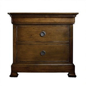 Mid Century Style Solid Wood Mahogany NightStand with Drawers Durable Contemporary Design Natural Finish Home Hotel Apartment - Product Image 2