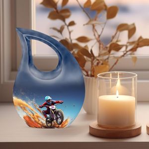 Dirt Track Cyclone Urne pour Cendres Femmes Urnes de Crémation pour Cendres Humaines Mini Urnes Adulte Homme Homme Petit pour Cendres Humaines Taille Personnalisée - Product Image 3