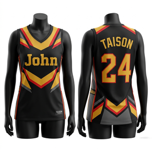 เสื้อบาสเก็ตบอลผู้หญิง พรีเมียม 180 GSM ผ้าโพลีเอสเตอร์ตาข่าย สีกรมท่า-เขียวอมฟ้า-ทอง ดีไซน์หลายแผ่น ระบายอากาศได้ดี สกรีนโลโก้ตามสั่ง - Product Image 2