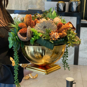 Elegant Look Aluminum Flower <b>Vase</b> Glossy Gold Finishing Metal <b>Vase</b> With Attractive Base for Table <b>Decoration</b> for Sale - Product Image 3