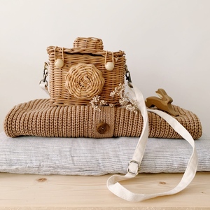 Petits sacs à main bon marché pour bébés filles, sacs en rotin de créateur fait à la main, sac en paille en osier simple pour enfants - Product Image 3