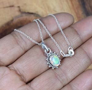 จี้โอปอลอัญมณีทำมือสไตล์โบโฮสีเงินสเตอร์ลิง925พร้อมของขวัญสำหรับผู้หญิงชุบโรเดียม - Product Image 5