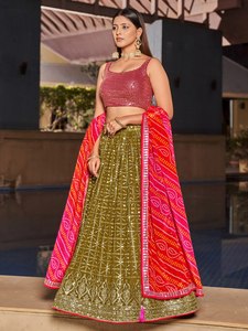Salwar Kameez de Chinnon de Alta Calidad, Nuevo, con Colores Increíbles y Modernos, con Lentejuelas y Bordados Zari, Tradicional para Mujer, de Secado Rápido, para Fiestas - Product Image 5