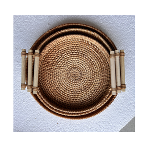 <b>White</b> Rattan <b>Round</b> Tray Color Customize Vintage Home Decor 1 Made Vietnam Cenvinex RT01 Customized Packaging OEM Available - Product Image 6