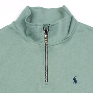 Suéter Polo RL Verde Mar, Cuello Redondo con Cierre de Cremallera 1/4, Tejido de Punto de Algodón, Suéter Personalizado para Hombre, Suéter de Punto Acanalado de Algodón para Hombre - Product Image 4