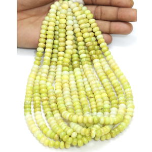 Magnifiques perles d'opale vert lime ombré, forme ronde et lisse, 7-10 mm, perles de pierres précieuses d'opale vert ombré, qualité AAA, opale unie - Product Image 3