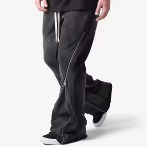 Custom Men's 100% Cotton Elastic Waist <b>Jogger</b> Sweatpants Acid Washed Flare Eco-Friendly Casual Style <b>Stacked</b> - Product Image 5