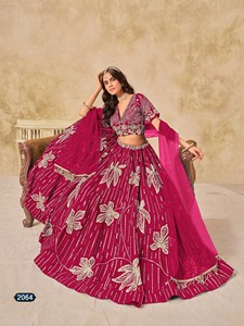 Colección de Lehenga Choli de Diseñador en Seda Artificial, Catálogo Completo Disponible a Precio de Mayoreo, Colección de Lehenga de Diseñador. - Product Image 6