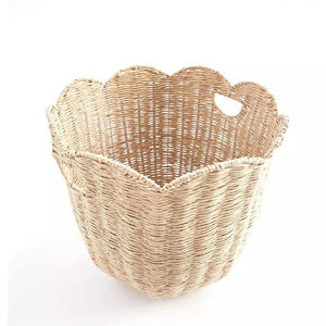 Panier en forme de fleur du Vietnam, OEM ODM, en jacinthe naturelle tressée, sac de rangement décoratif, écologique, décoration bohème pour la maison, vente en gros - Product Image 2