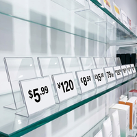 Support de prix magnétique transparent en acrylique en forme de L, épaissi et robuste, pour nom de produit, affichage de magasin, Honyard HY-52810