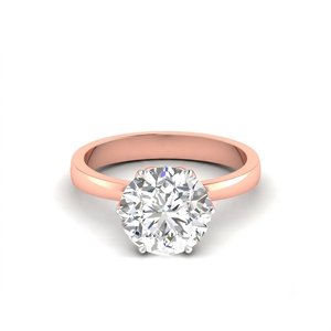 Anillo Solitario con Diamante Redondo Corte Portugués de 3.00 Ct, Color F, Claridad VS, Diamante Cultivado en Laboratorio en Oro de 14K, Regalo de Aniversario de Bodas - Product Image 3