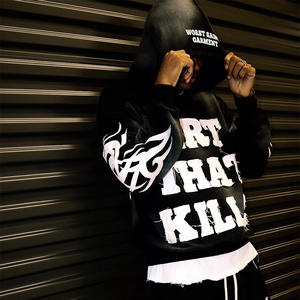 Sudadera de Hombre con Diseño de Moda 2026, 100% Algodón, con Capucha, Estampado de Letras, Corte Holgado Informal - Product Image 2