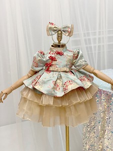 ชุดเดรสปาร์ตี้สำหรับเด็กผู้หญิงชุดเดรสเจ้าหญิงแบบตาข่าย3D ดีไซน์แบบคล้องคอ - Product Image 2