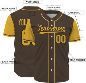 Camiseta de Béisbol Sublimada con Botones y Mangas en Contraste Estampadas, Talla Grande, Ropa Deportiva Transpirable, Uniforme Sublimado - Product Image 3