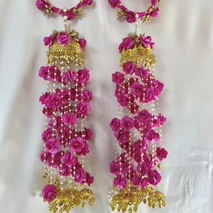 Punjabi กำไลข้อมือเจ้าสาวลายดอกคาลีร่าสำหรับ Diwali กำไลลายดอกคาลิเรียสำหรับ Sangeet akad henna jaggo Night jaggo - Product Image 1