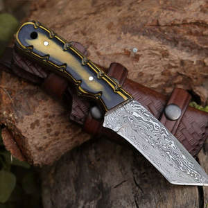 Professional Damascus Steel Tracker <b>Knife</b> Full Tang Outdoor Camping Bushcraft Utility <b>Knife</b> Handmade Craftsmanship - Product Image 5