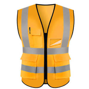 Vêtement de travail haute visibilité, veste de sécurité sans manches avec bande réfléchissante pour les travailleurs du bâtiment et les travailleurs en extérieur - Product Image 4