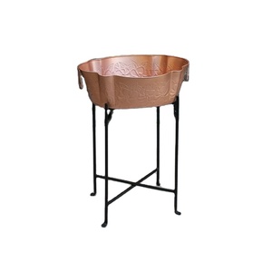 Cubo de hielo de cobre de Metal con soporte, diseño Vintage hecho a mano, botellas de vino, enfriador, plantador y bañera de bebidas para decoración de fiesta - Product Image 1