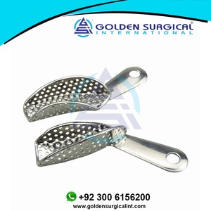 Plateau d'empreinte dentaire en acier inoxydable, haut et bas, faible MOQ, autoclavable, pour laboratoire dentaire LMS - Product Image 2