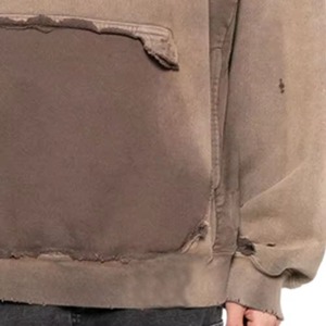 เสื้อฮู้ดดี้ผ้าฝ้าย 100% สำหรับผู้ชาย ลายพิมพ์แบบดิสเทรส ระบายอากาศได้ดี สไตล์วินเทจ สำหรับออกกำลังกายในฤดูหนาว ปี 2026 - Product Image 4
