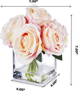Juego de Jarrones de Flores de Cristal Acrílico Premium, Elegante Jarrón Decorativo de un Solo Orificio para Capullos, Recuerdos de Boda Personalizados y Decoración de Mesa para Aniversario - Product Image 3