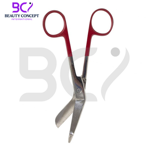 Con mango de Color rojo 2025 nueva llegada 7,5 pulgadas uso para removedor de vendaje tijeras quirúrgicas de acero inoxidable - Product Image 4