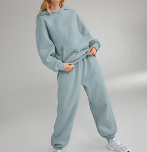 Chándal de lana de algodón para mujer al por mayor, chándal para mujer, material transpirable, antiarrugas, precio barato, chándal para mujer - Product Image 2