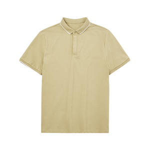 Polo de Manga Corta para Hombre, Verano, con Logotipo Personalizado OEM, Estilo Simple, Rayas en Contraste, Solapa Teñida, Diseño Liso - Product Image 5