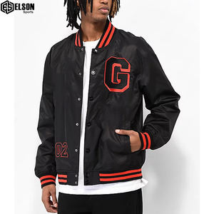 Vente en gros de vêtements américains taille adulte blouson de baseball tendance blouson universitaire tissé pour hommes veste unisexe - Product Image 4