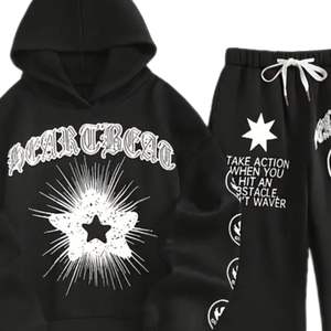 Survêtements graphiques OEM pour hommes Ensemble de survêtements 2 pièces Ensemble de sweat à capuche à manches longues et pantalon de survêtement Ensemble de survêtements personnalisés avec motif sérigraphié - Product Image 3