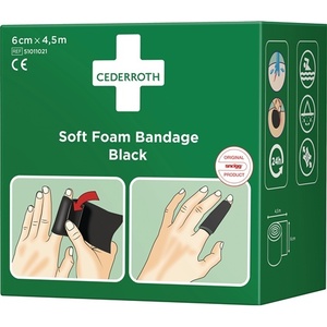 CEDERROTH Venda Elástica Autoadhesiva de Espuma Negra 6 cm x 4.5 m Rollo de Espuma Suave - Product Image 4